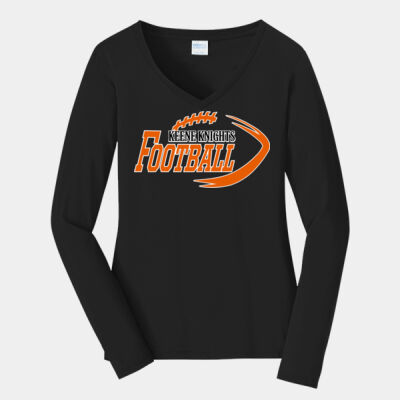 Ladies Long Sleeve Fan Favorite V Neck Tee Thumbnail